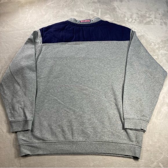 Vineyard Vines Sweater Men's Sz 2XL Gray Pullover Quarter Zip - Picture 5 of 11